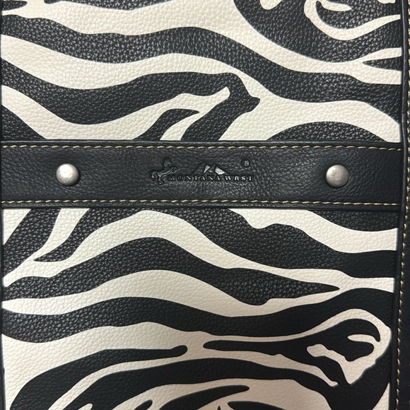 Montana West Zebra Print Leather Tassel Concealed Carry Tote Bag Retail $70 - Picture 6 of 6